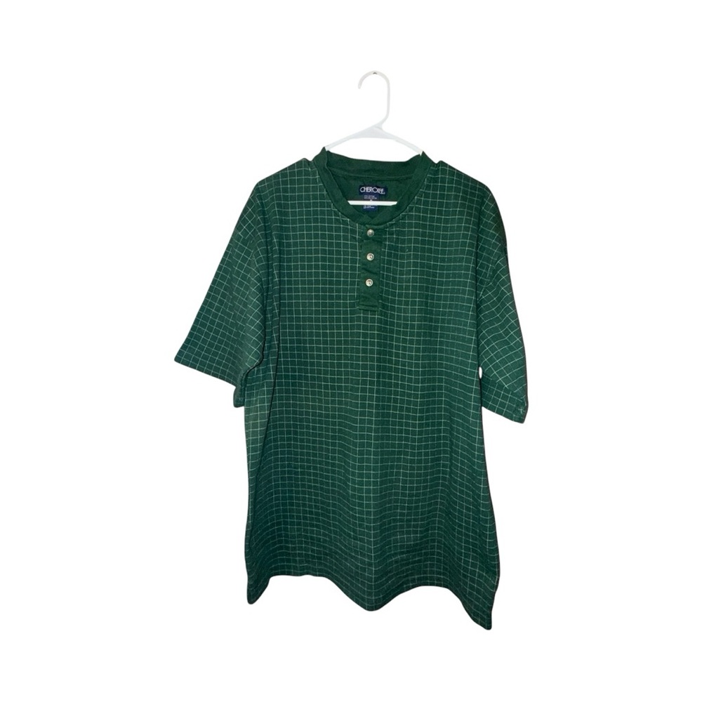 Cherokee Forest Green Checkered Men's Shirt XL